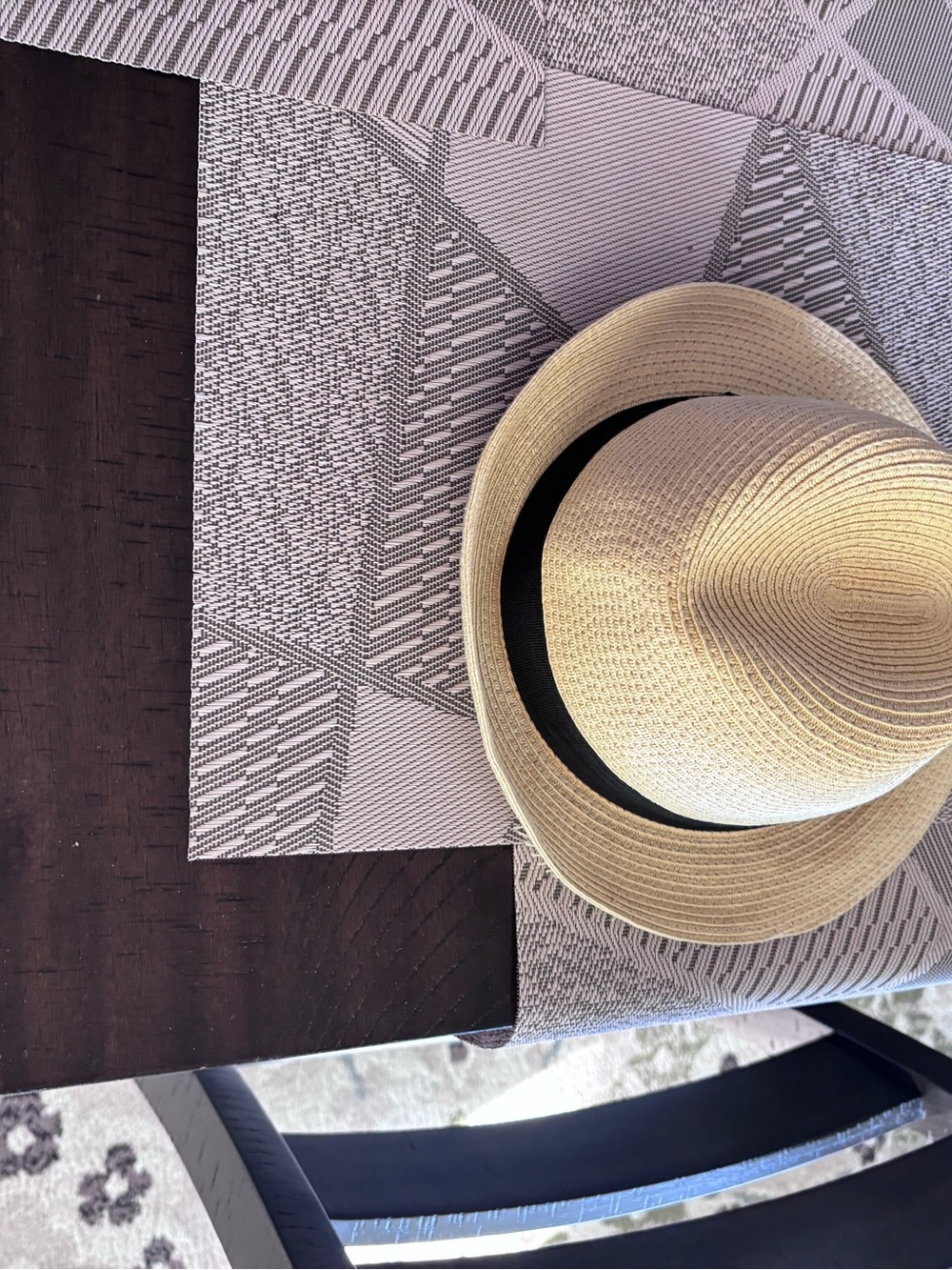 Men's Tan Straw Fedora with Black Band - Unbranded